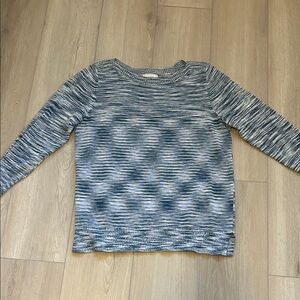LOFT Blue and White Knit Top